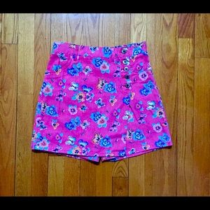 Floral Denim Skirt l Floral Denim Skort lSz 14 Grl